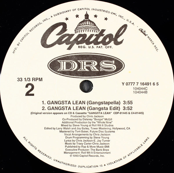 D.R.S. (4) : Gangsta Lean (12", Single)