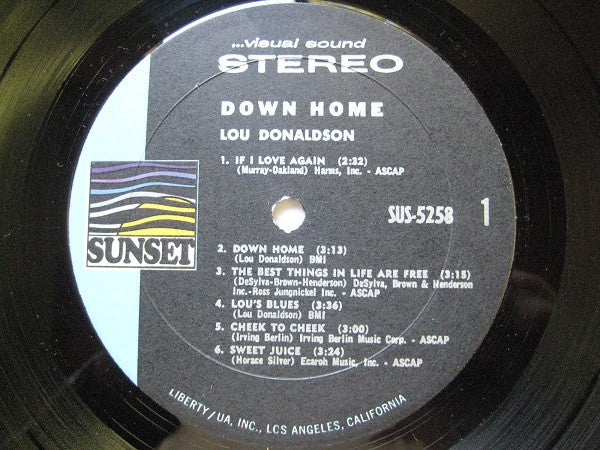 Lou Donaldson : Down Home (LP, Album, RE, H.V)