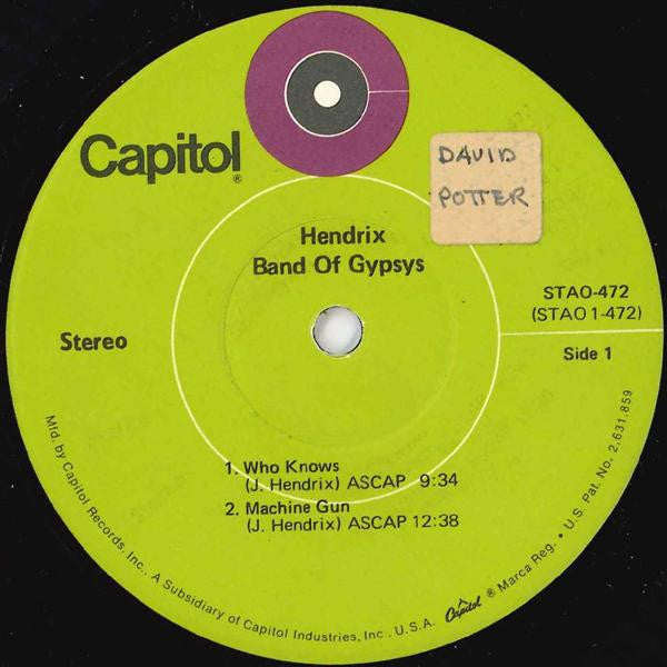 Hendrix* : Band Of Gypsys (LP, Album, Gat)