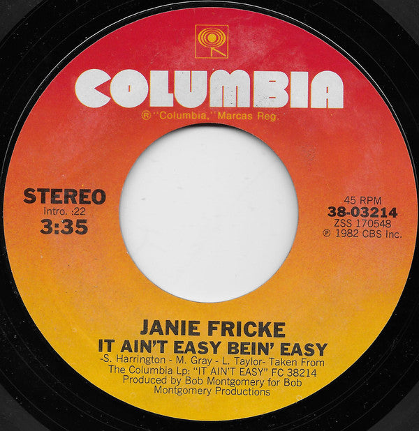 Janie Fricke : It Ain't Easy Being Easy / A Little More Love (7", Styrene, Ter)