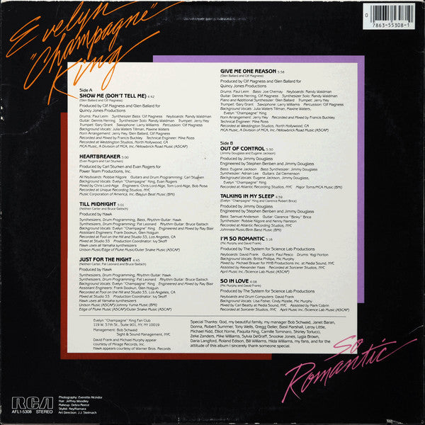 Evelyn "Champagne" King* : So Romantic (LP, Album, Ind)