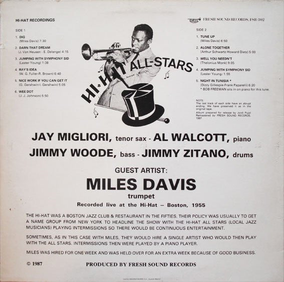 Miles Davis : Hi-Hat All-Stars (LP, Album, RM)