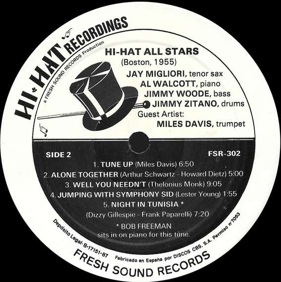 Miles Davis : Hi-Hat All-Stars (LP, Album, RM)