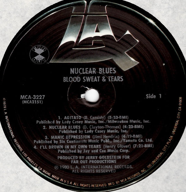 Blood Sweat & Tears* : Nuclear Blues (LP, Album, Pin)