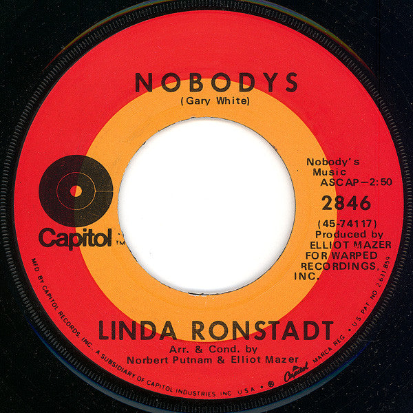 Linda Ronstadt : Long Long Time (7", Single, Scr)