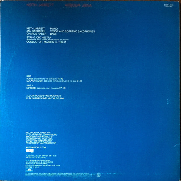 Keith Jarrett : Arbour Zena (LP, Album, Promo)