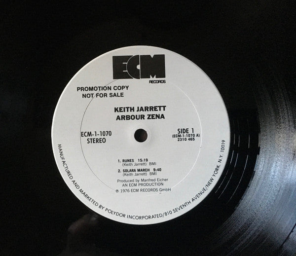 Keith Jarrett : Arbour Zena (LP, Album, Promo)