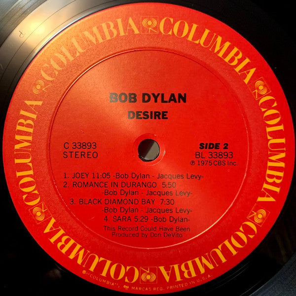 Bob Dylan : Desire (LP, Album, RE, Pit)