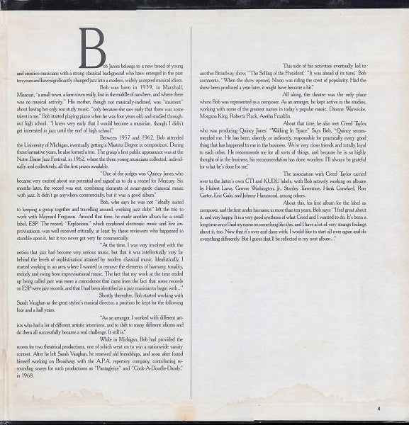 Bob James : One (LP, Album, Pit)