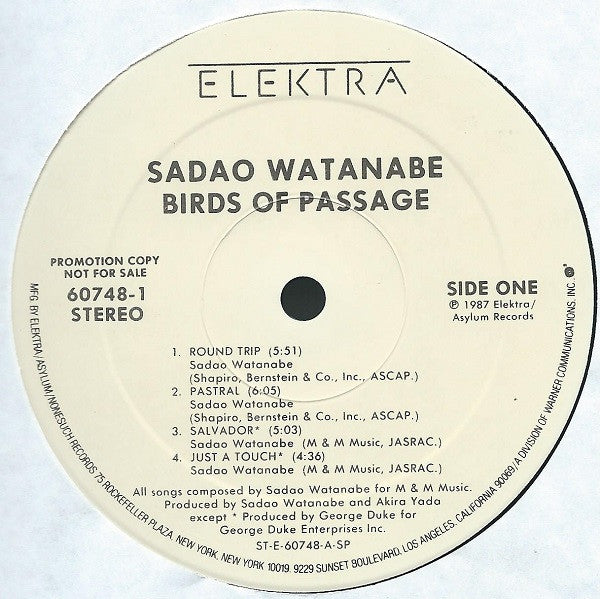 Sadao Watanabe : Birds Of Passage (LP, Album, Promo)