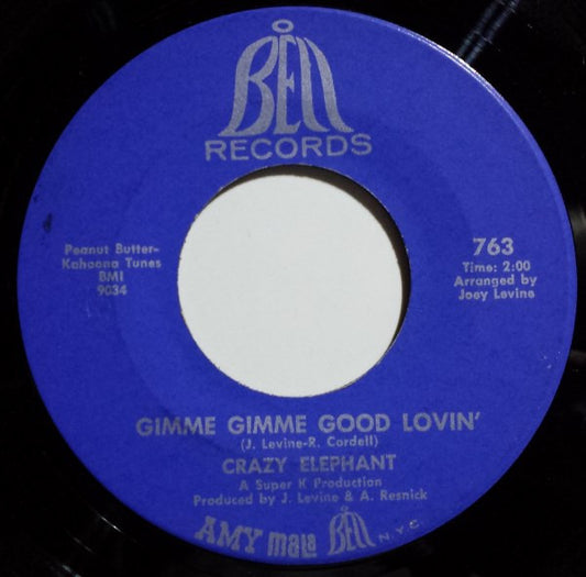 Crazy Elephant : Gimme Gimme Good Lovin' / Dark Part Of My Mind (7", Single)