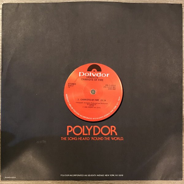 Vangelis : Chariots Of Fire (LP, Album, 72 )