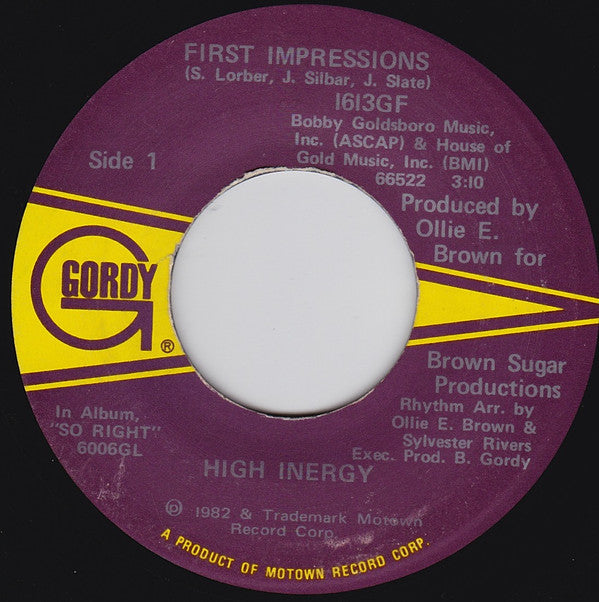 High Inergy : First Impressions (7")
