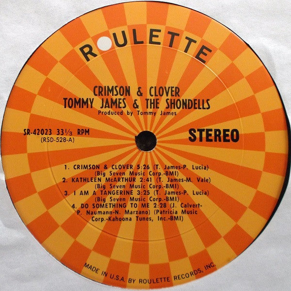 Tommy James & The Shondells : Crimson & Clover (LP, Album, Ter)