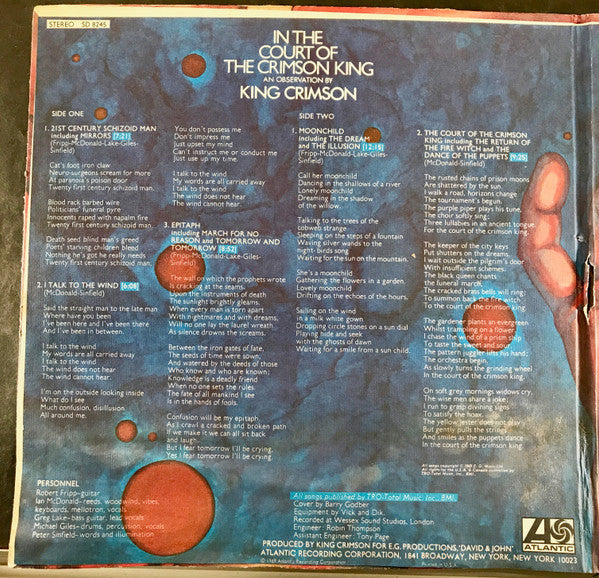 King Crimson : In The Court Of The Crimson King (An Observation By King Crimson) (LP, Album, CTH)