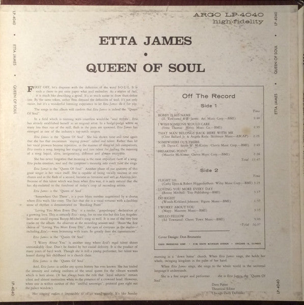 Etta James : Queen Of Soul (LP, Mono)