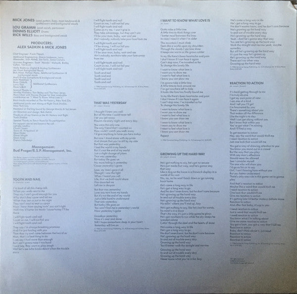 Foreigner : Agent Provocateur (LP, Album, Club, Car)