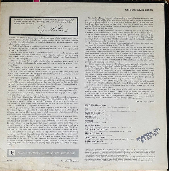 The Oscar Peterson Trio / Clark Terry : Oscar Peterson Trio + One (LP, Album, Promo)