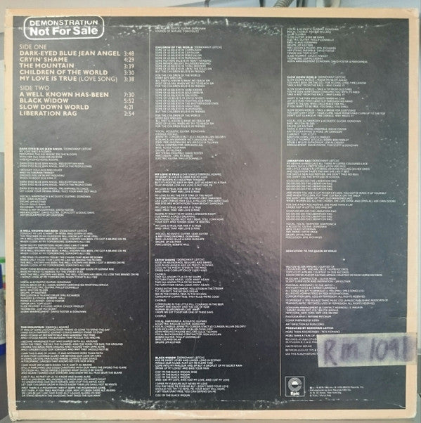 Donovan : Slow Down World (LP, Album, Promo)