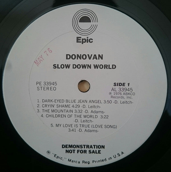 Donovan : Slow Down World (LP, Album, Promo)
