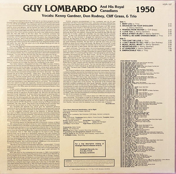 Guy Lombardo And His Royal Canadians : The Uncollected Guy Lombardo, 1950 (LP, Mono)