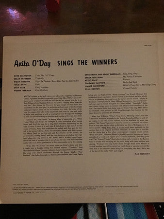 Anita O'Day : Anita O'Day Sings The Winners (LP, Album, RE)