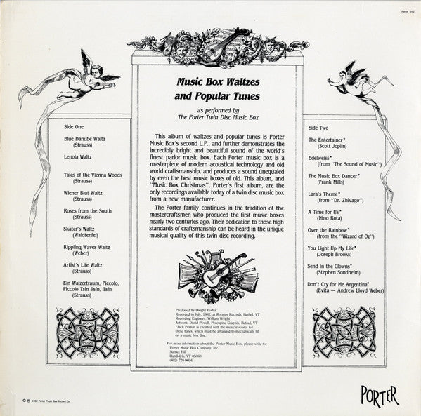 The Porter Twin Disc Music Box : Music Box Waltzes And Popular Tunes (LP)