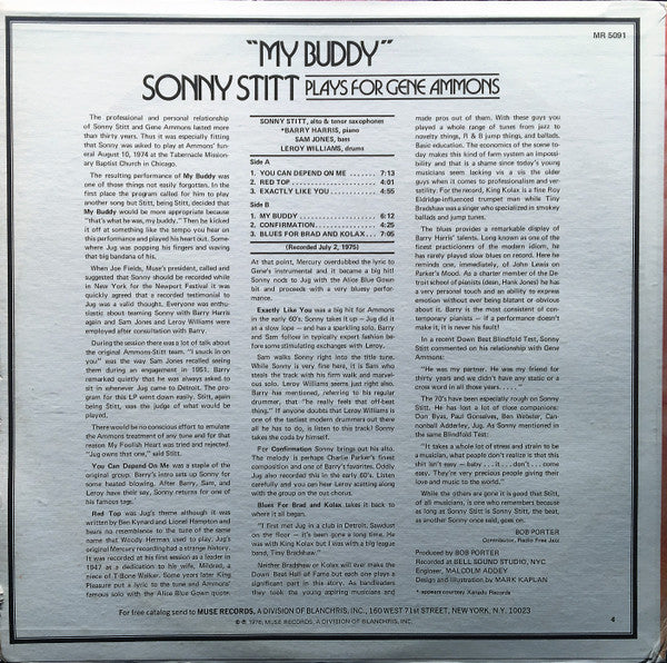 Sonny Stitt : "My Buddy" (Sonny Stitt Plays For Gene Ammons) (LP)