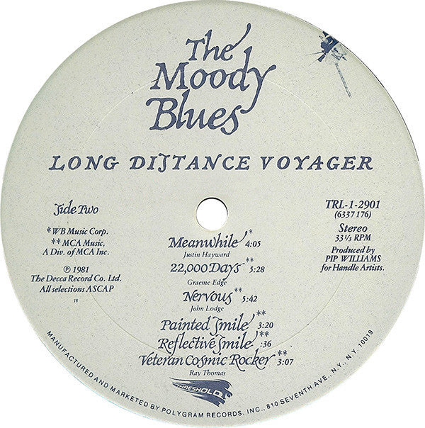 The Moody Blues : Long Distance Voyager (LP, Album, Club)
