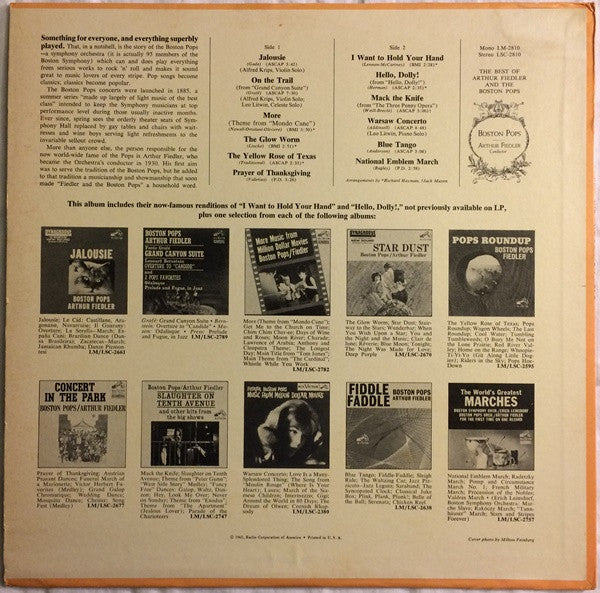 Arthur Fiedler And The Boston Pops* : The Best Of Arthur Fiedler And The Boston Pops (LP, Comp, Mono)