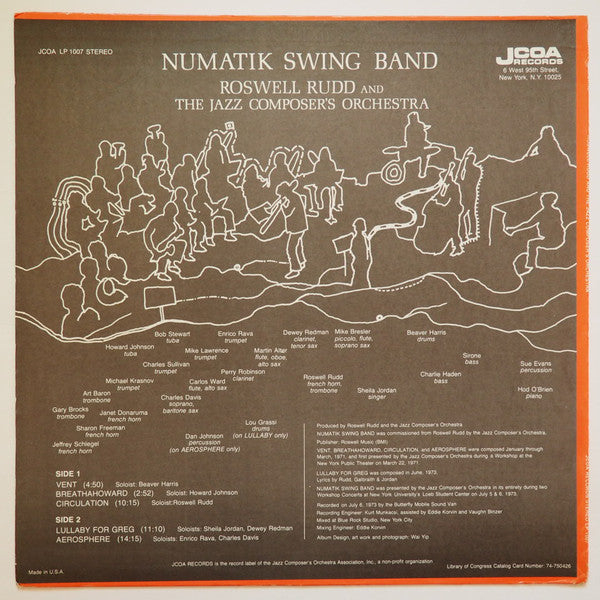 Roswell Rudd and The Jazz Composer's Orchestra : Numatik Swing Band (LP)