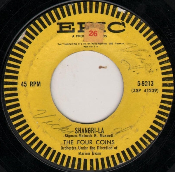 The Four Coins : Shangri-La / First In Line (7", Single, Hol)