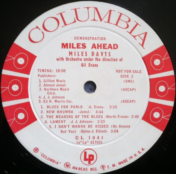 Miles Davis + 19, Gil Evans : Miles Ahead (LP, Album, Mono, Promo, Sai)