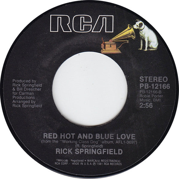 Rick Springfield : I've Done Everything For You (7", Single, Styrene, Ind)