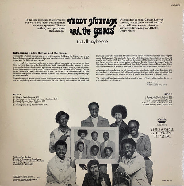 Teddy Huffam and The Gems : That All May Be One (LP, Album)
