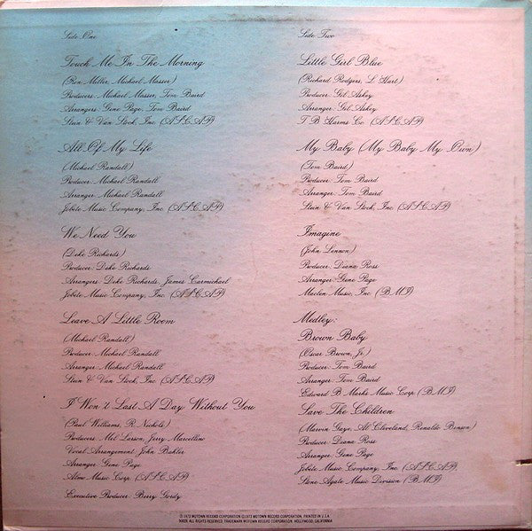 Diana Ross : Touch Me In The Morning (LP, Album)