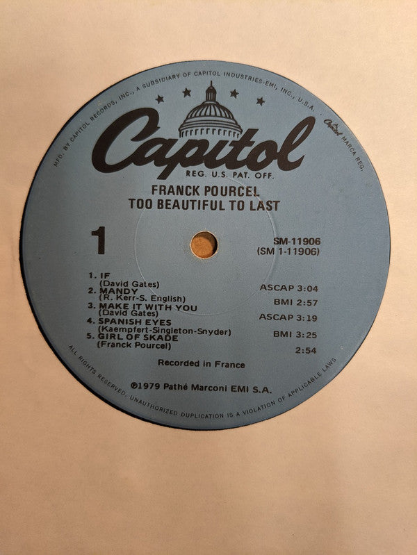 Franck Pourcel : Too Beautiful To Last (LP)