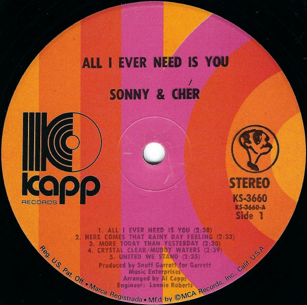 Sonny & Chér* : All I Ever Need Is You (LP, Album)