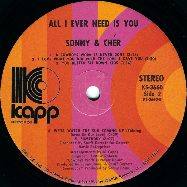 Sonny & Chér* : All I Ever Need Is You (LP, Album)
