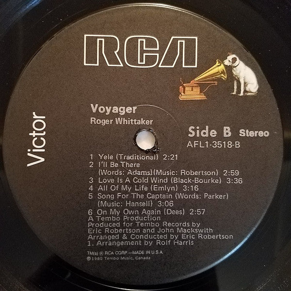 Roger Whittaker : Voyager (LP, Album, Ind)