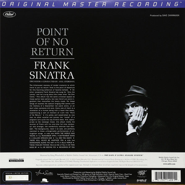 Frank Sinatra : Point Of No Return (LP, Album, Ltd, Num, RM, 180)