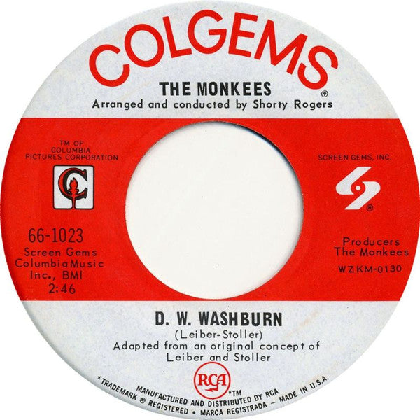 The Monkees : D.W. Washburn / It's Nice To Be With You (7", Single, Ind)