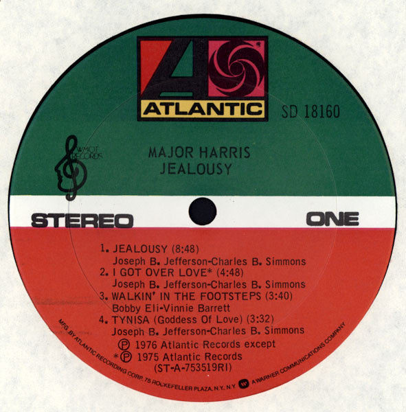Major Harris : Jealousy (LP, Album, Ric)