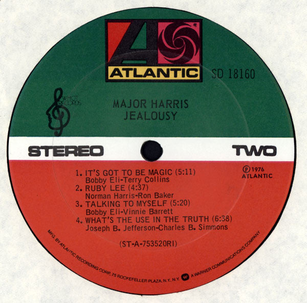 Major Harris : Jealousy (LP, Album, Ric)