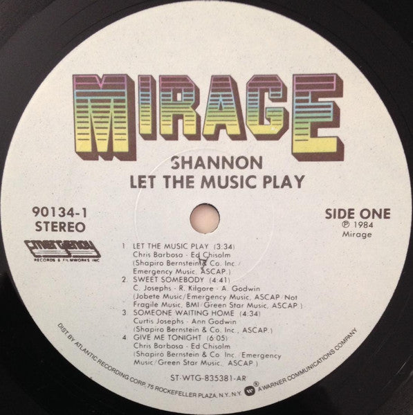 Shannon : Let The Music Play (LP, Album, All)