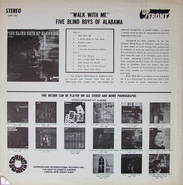 Five Blind Boys Of Alabama : Walk With Me! (LP, Album)