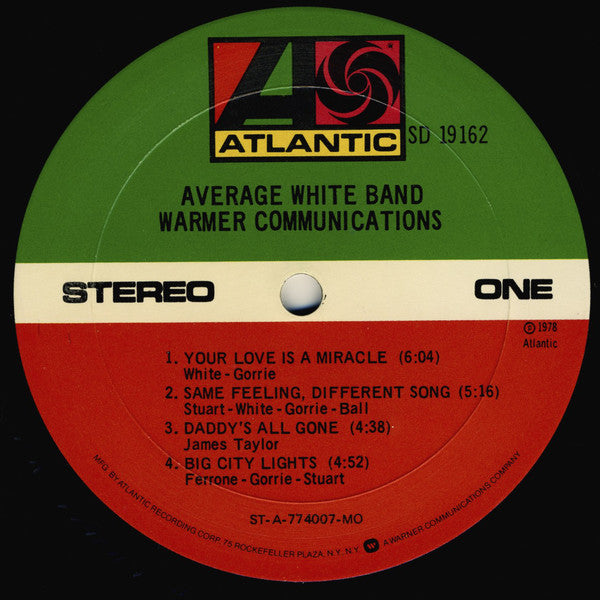 Average White Band : Warmer Communications (LP, Album, MO )