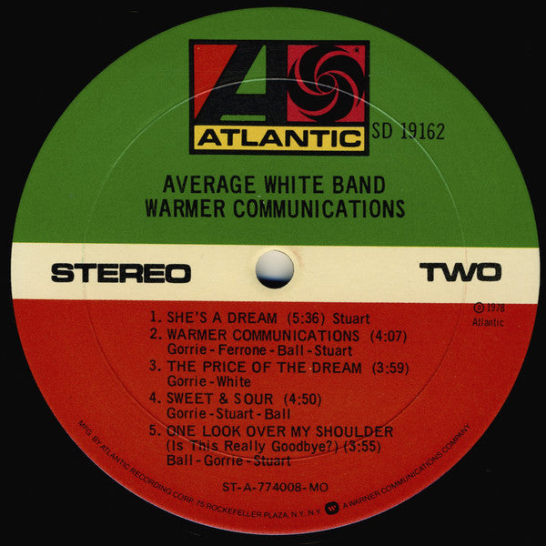 Average White Band : Warmer Communications (LP, Album, MO )