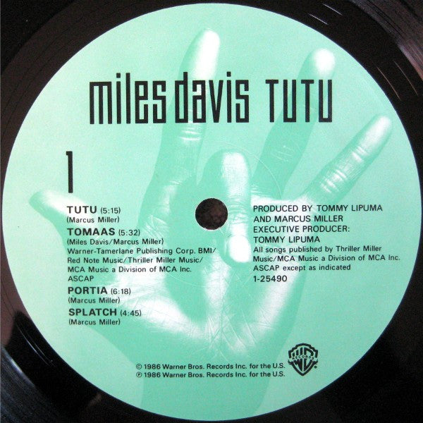 Miles Davis : Tutu (LP, Album, SRC)