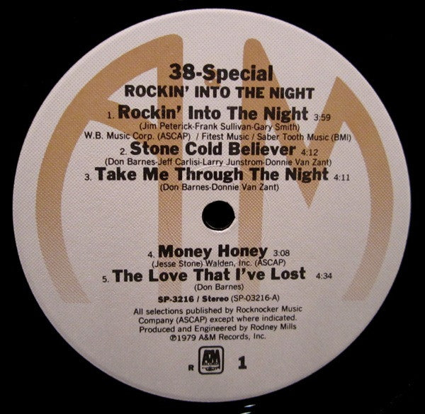38 Special (2) : Rockin' Into The Night (LP, Album, RE)
